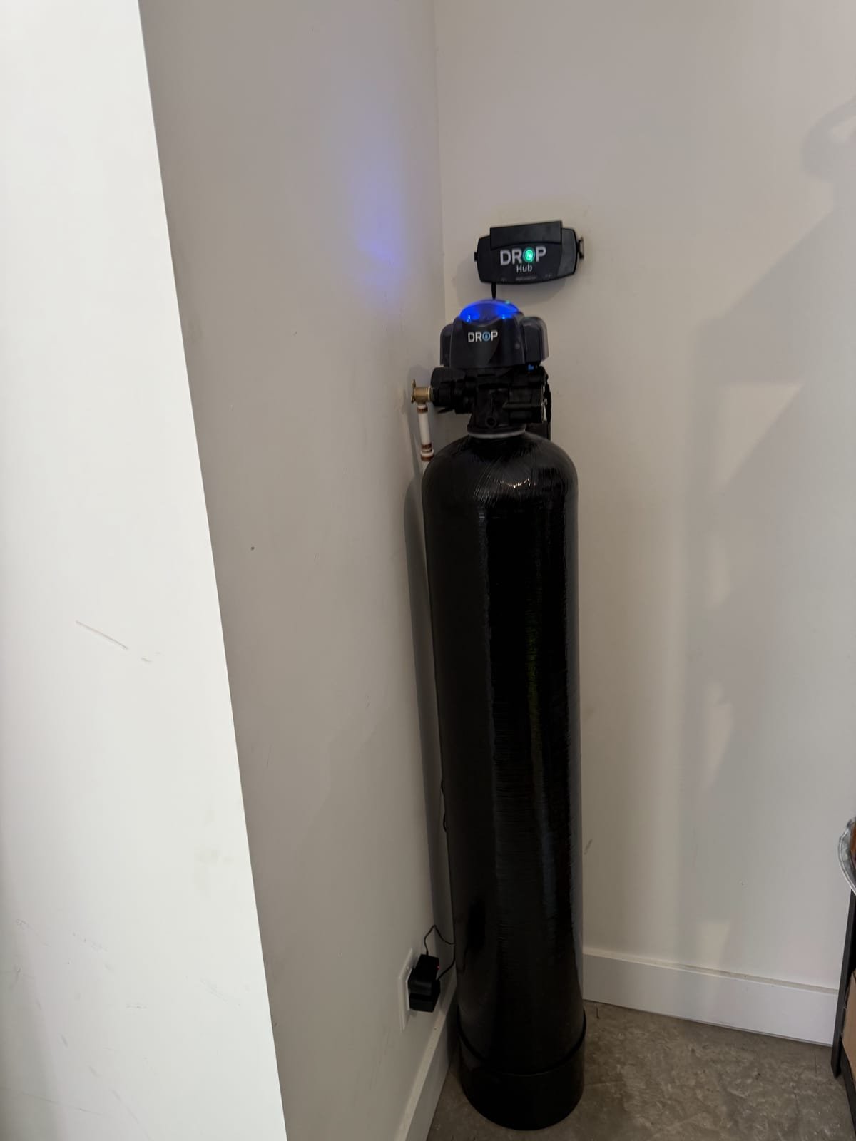 Drop Connect whole-home water filtration system installed on a main water line