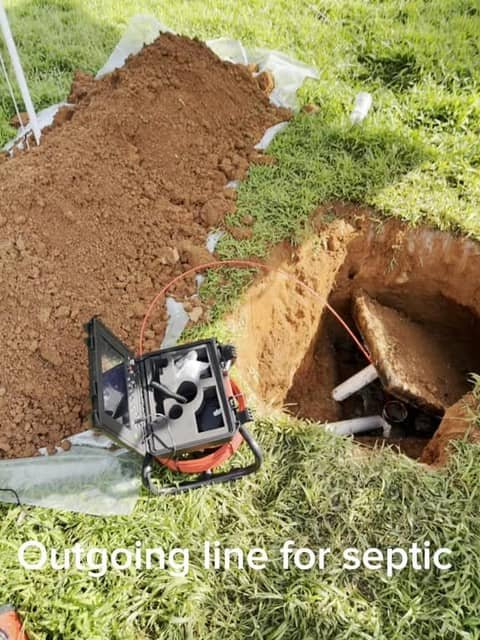 Drain camera footage recorded during a blocked drain inspection